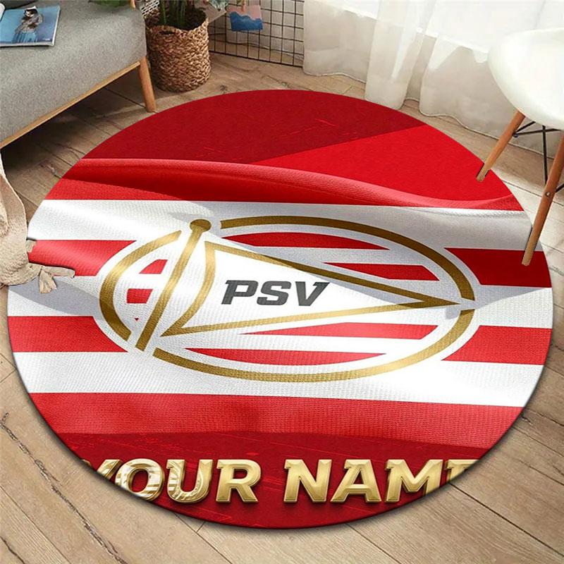 Philips Sport Vereniging Custom Name Round Area Rug,Carpet Rug for Living Room Bedroom Sofa Playroom Decor,Non-slip Floor Mat
