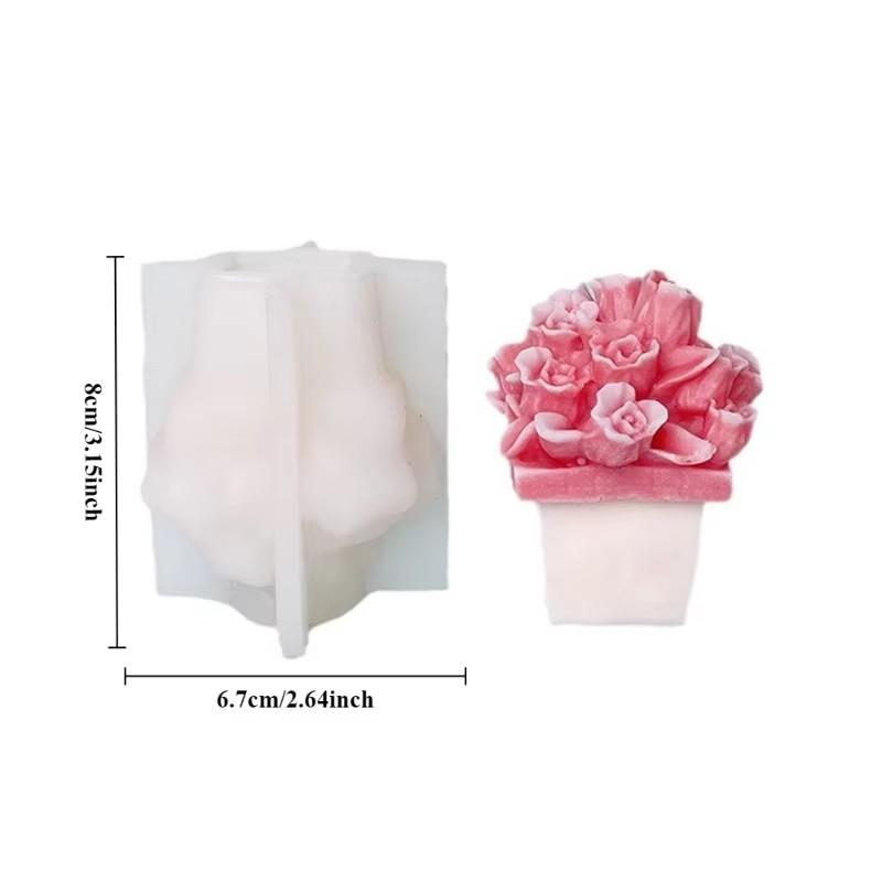 Новая форма для цветочного горшка в виде тюльпана силиконовая форма DIY Букет роз свеча Мыло Гипсовые поделки Форма для смолы Ручные инструменты для творчества