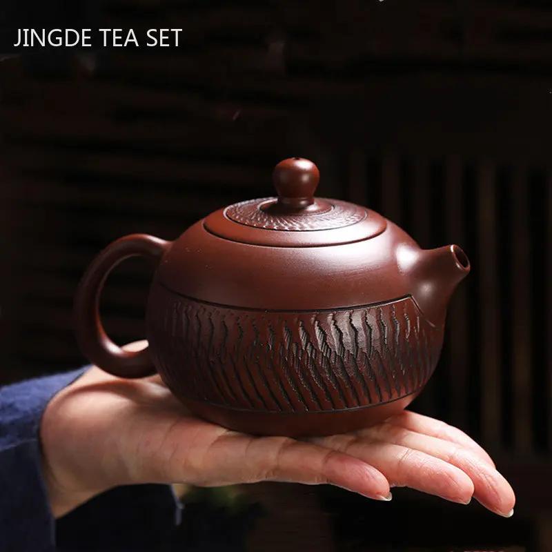 Antique Handmade Xishi Teapot Chinese Yixing Purple Clay Tea Pot Household Beauty Kettle Filter Tea Infuser Customized Tea Sets