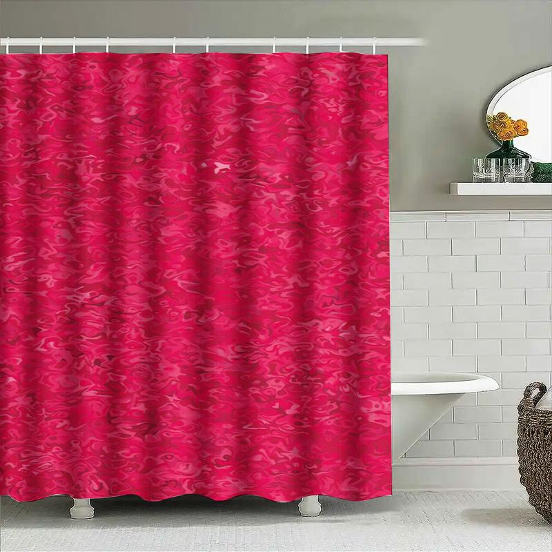 Tenda da Doccia Impermeabile per Bagno con Fantasia Rossa di Lusso Decorazione per la Casa
