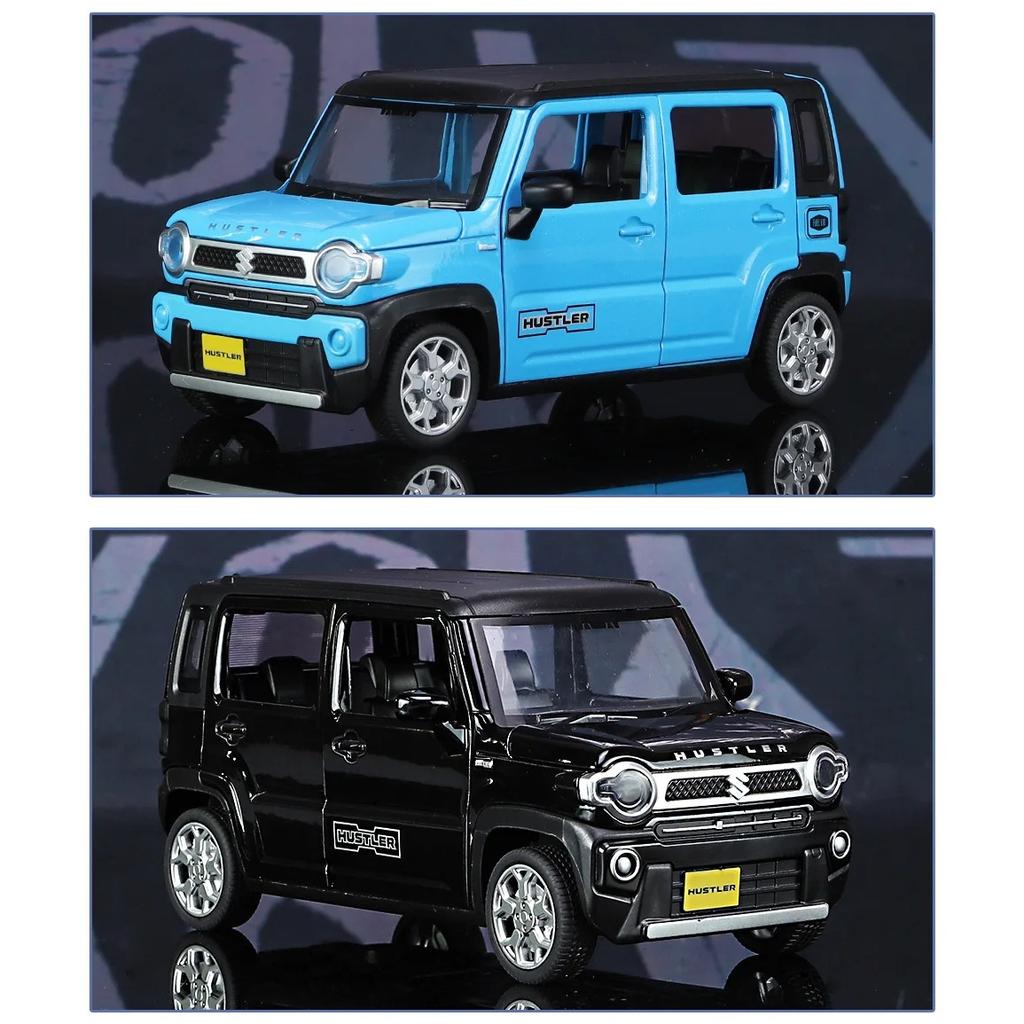 1/22 Suzuki Hustler SUV Alloy Car Model Sound and Light Pull Back Children's Toy Collectibles Birthday Gift