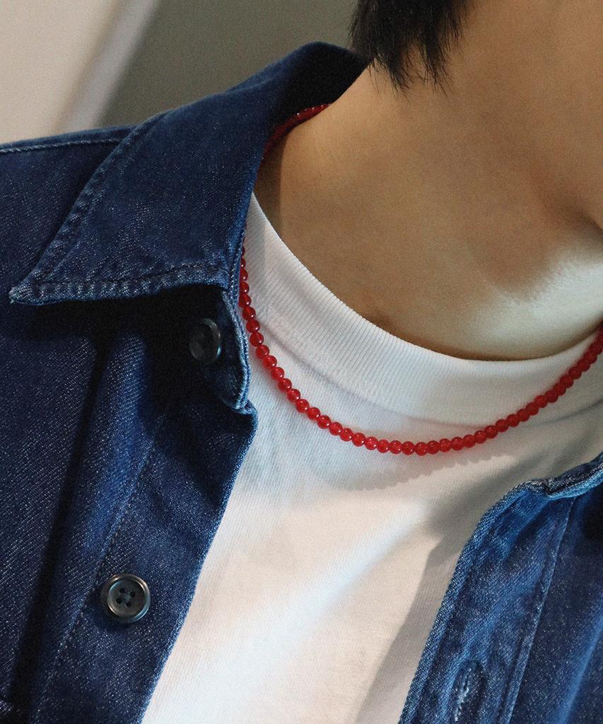 Bicycletrophy Bt Gemstone Necklace 10 (4Mm Bingsaok Red)