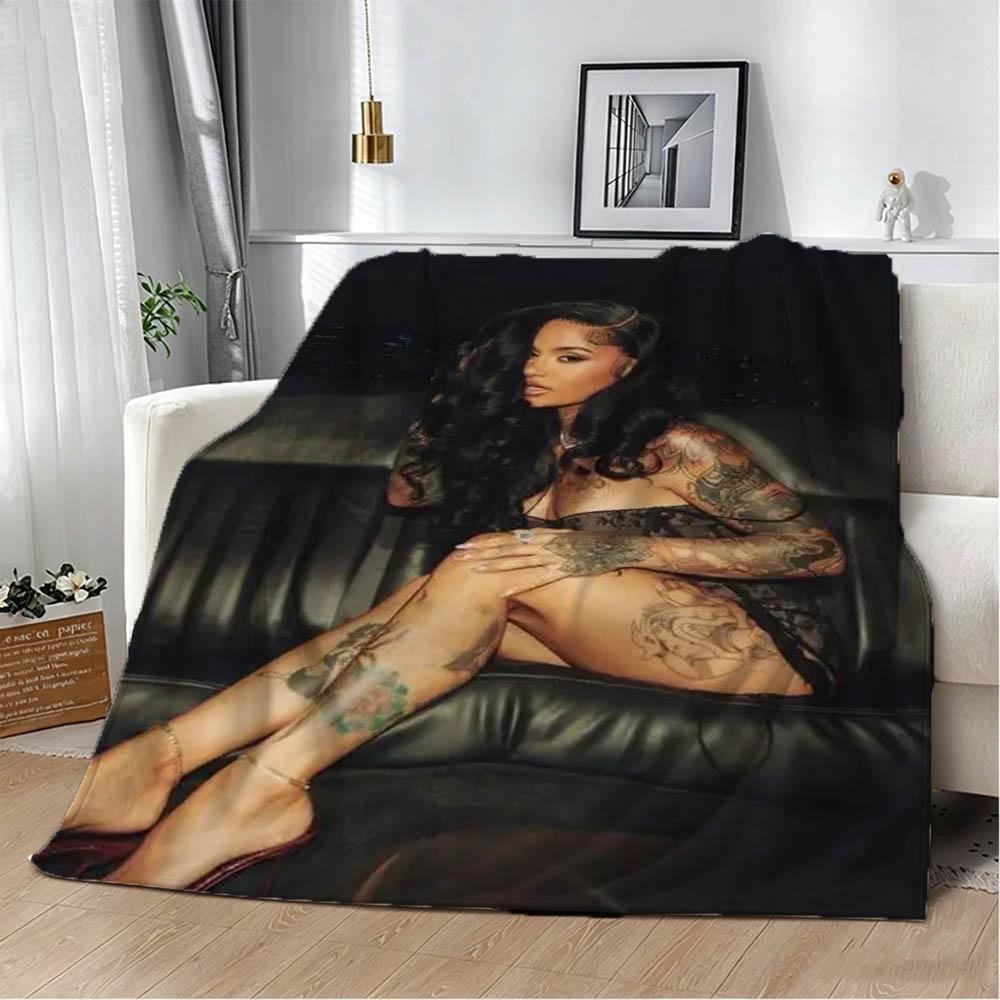 3D Singer K-Kehlani Folded 2026 Album Flannel Blanket Soft Throw Art For Home Decor Sofa Naps Picnic Gifts Halloween Present