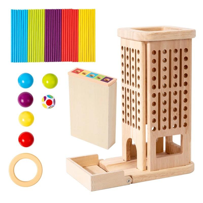 New 3in1 Wooden Stick and Tower Game Arithmetic Early Education Montessori Toys Thinking Training Parent-child Interactive Toy