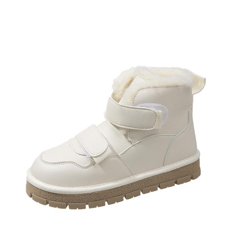 Pelzintegrierte europäische Schneestiefel Damen 2025 neu Winter Samt verdickt wasserdicht und rutschfest dicksohlige warme Baumwollschuhe