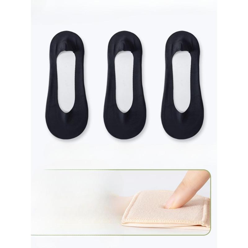 3 Pairs of Female Summer Thin Cotton Non Drop with Anti Skating Silk Shallow Mouth Invisible Deodorant Sweat Socks