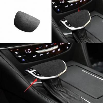 Central Console 16-2018 Gray Alcantara For Cadillac CT6 Gear Shift Knob Trim
