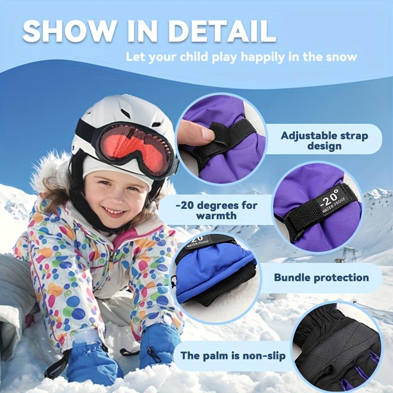 [Non-slip] Children's Ski Gloves | A Pair | Thickened Non-slip | Winter Outdoor Sports and Cycling | Suitable for Children Over 3 Years Old