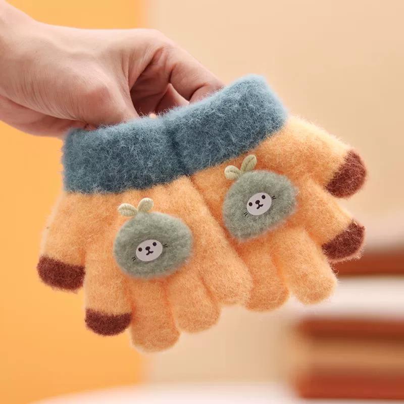 Baby Gloves for Winter, Cute and Warm for Toddlers, Boys and Girls, Five-Fingered Plush Gloves for Babies