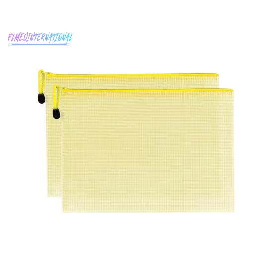 2Pcs Transparent Waterproof File Bags A4 A5 - File Holder Mesh Pockets, Vibrant Color Plastic Storage Bags with Handle Rope