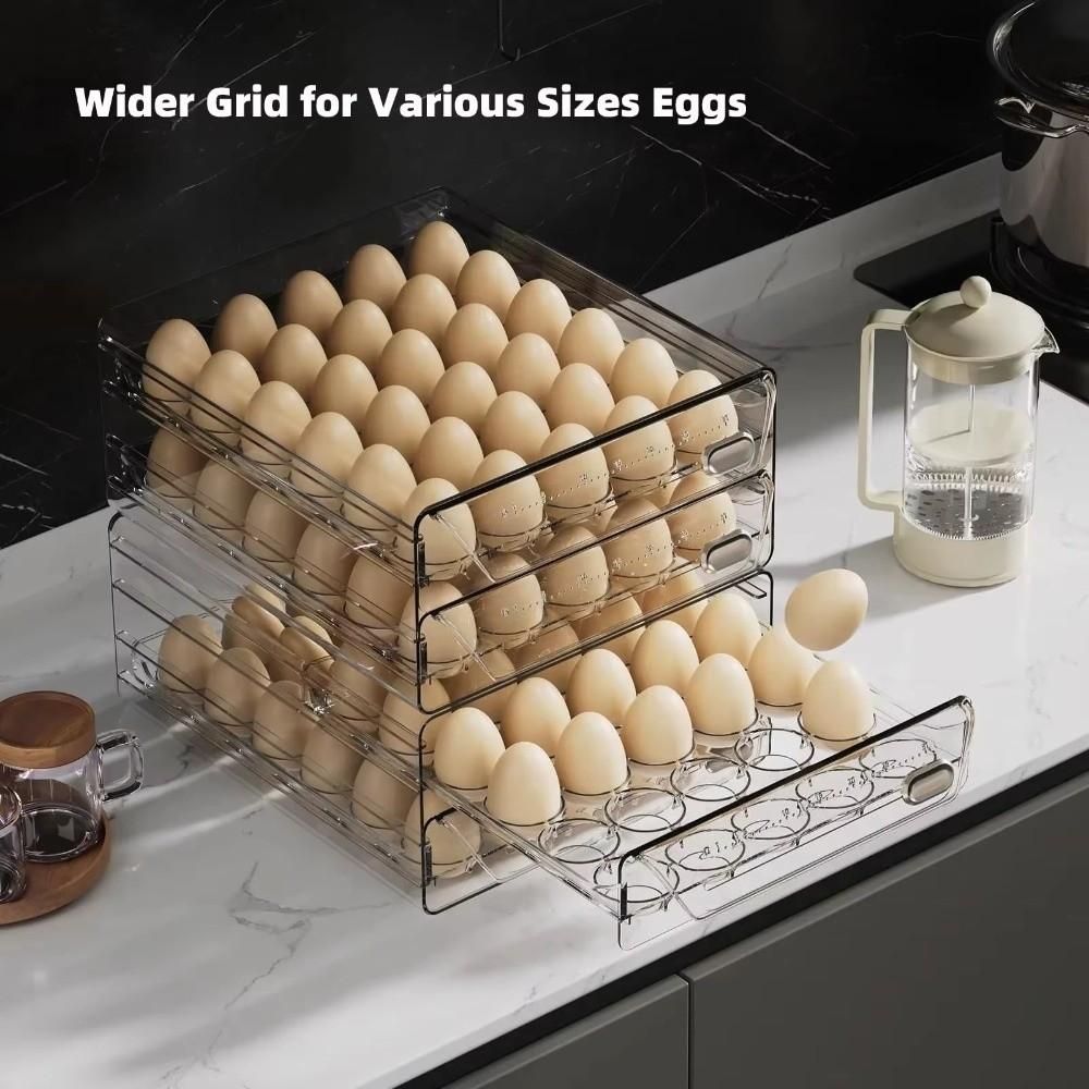 Transparent Egg Storage Box Double Layer Egg Preservation Box Egg Storage Rack  Fresh Keeping