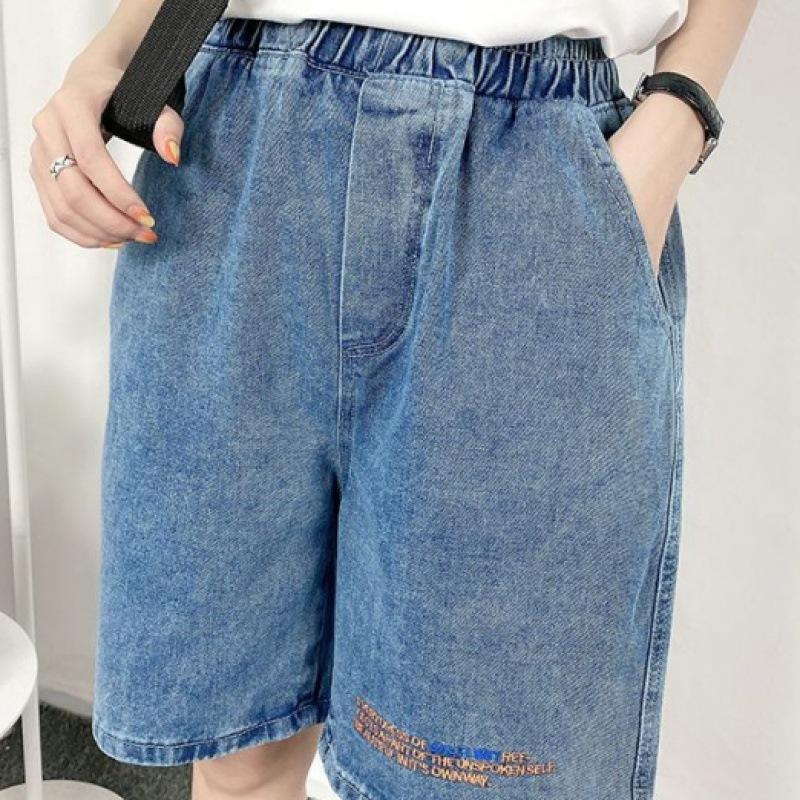 Jeansi Dama cu Picior Larg cu Talie Elastica Jeansi de Toamna Pantaloni Dama Largi cu Talie Inalta cu Picior Drept