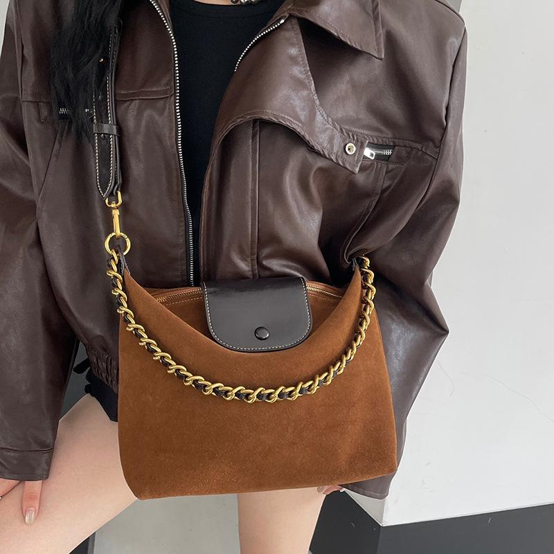 Women's Bag Frosted Cowhide Women's Bag Tote Crossbody Bag Genuine Leather Large Capacity Single Shoulder Chain Bag
