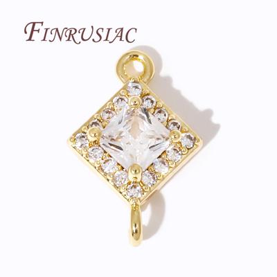 Trendy 18K Gold Plated Zircon Crystal Pendant Charms Connector For Jewelry Making DIY Earrings/Necklace/Bracelets Accessories