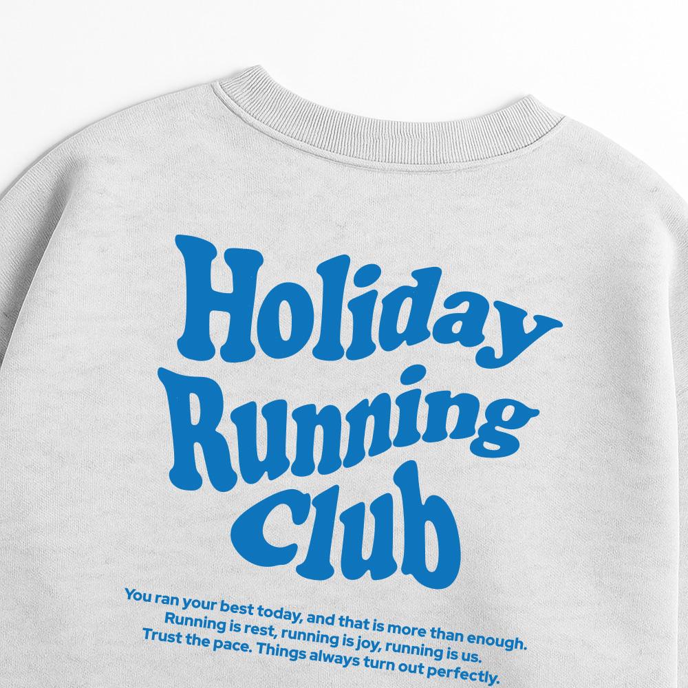 Seupeullaesikodeu Heavy Crew Neck Sweatshirt Melange White - Holiday Running Club