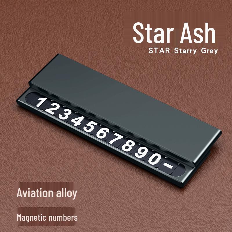 Luxury Temporary Parking Sign with Alloy Phone Number Plate for Car Interiors