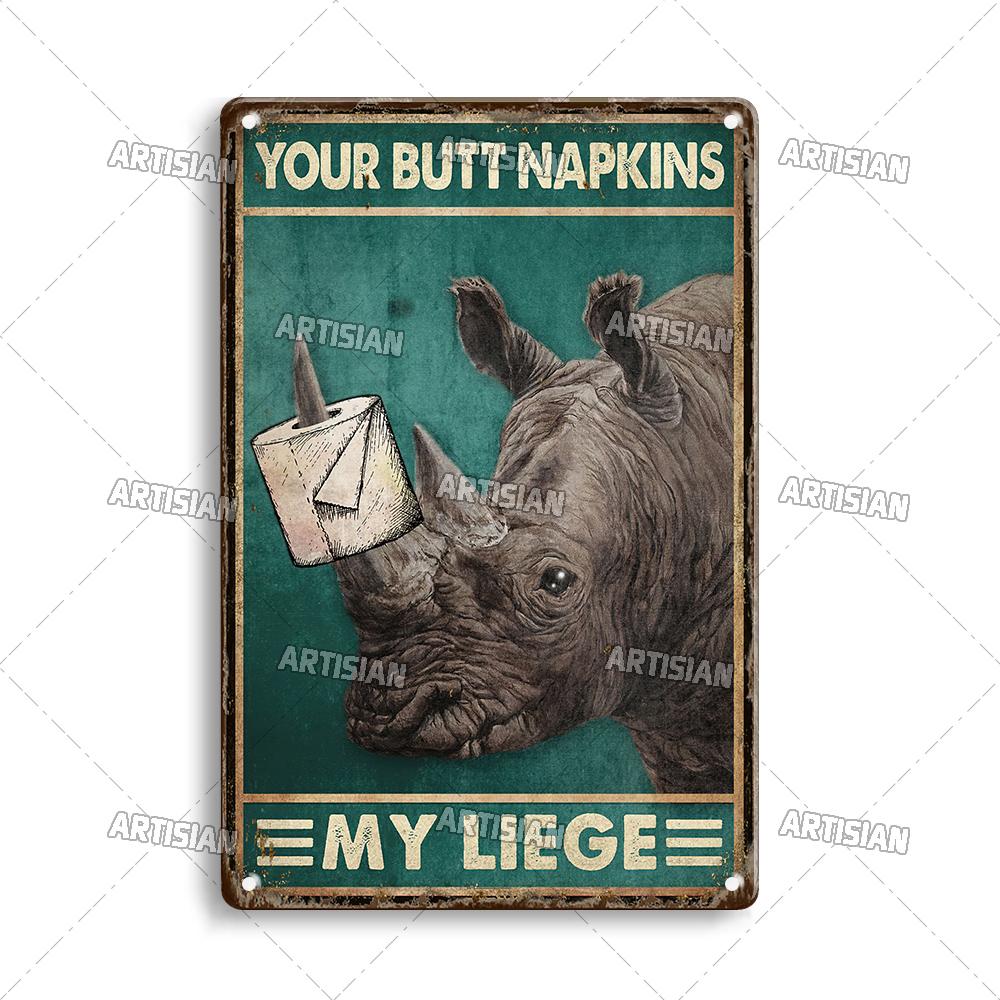

Artisian Your Butt Napkins Metal Sign Bathroom Tin Poster Funny Toilet Decorative Plate Washing Room Wall Decor Garage Bar Pub 20x30cm（7.8x11.8inch）