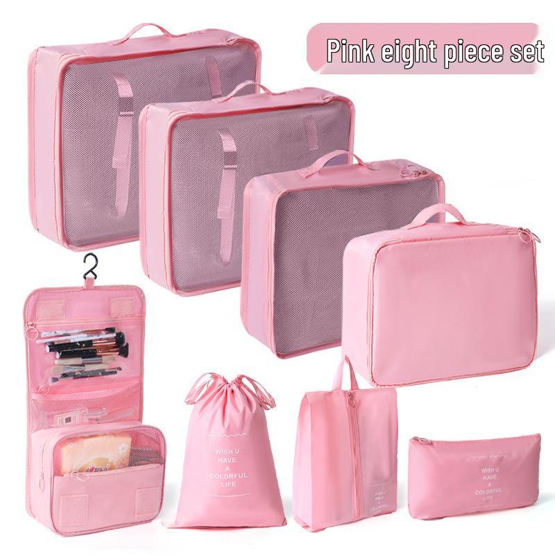 Travel Storage Bag Set - 7-Piece Multi-functional Compartment Bags for Clothes & Cosmetics