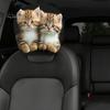 Personalized Car Interior Decor 2Pcs Cute Cat Headrest Covers, Breathable Auto Seat Covers Protectors, Stretchy Universal Accessories for SUV