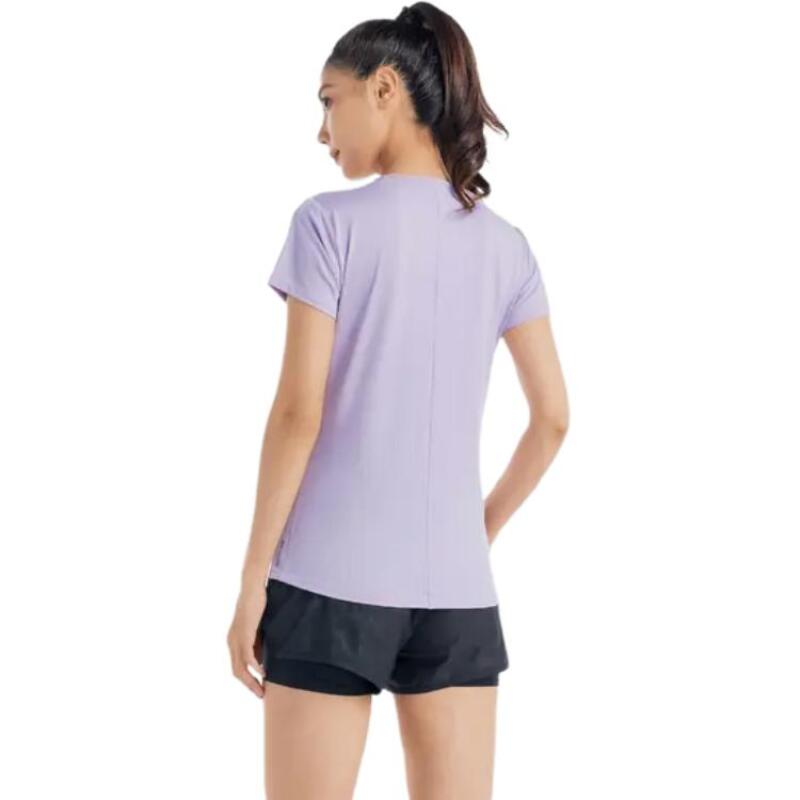 Decathlon Solid Crew Neck Quick Dry Breathable Short Sleeve T-Shirt Women's Lilac