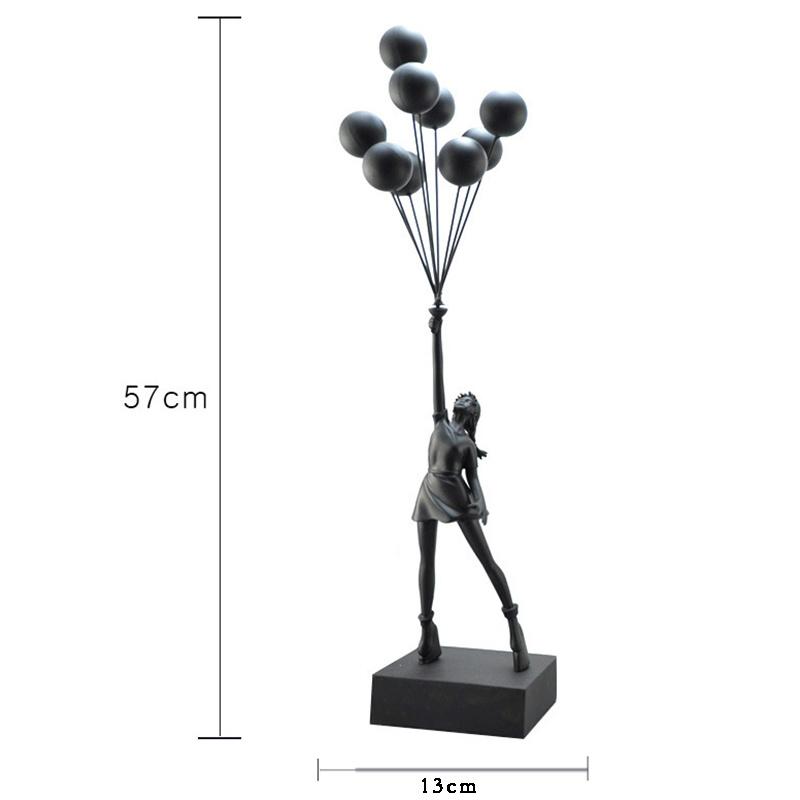 New Balloon Girl Resin Sculptures Figurines Banksy Flying Balloon Girl Statue Home Decoration Luxury Living Room Desk Decor Gift