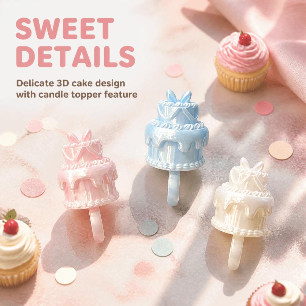 3D Simulation Cake Cake Ring Candle Holder Plastic Mini Cake Candle Ring Celebration
