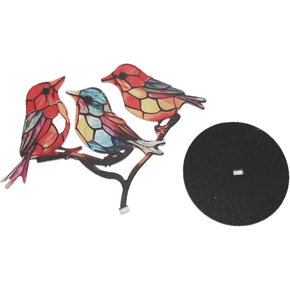 

AUNMAS Яркие витражные птицы на ветке Настольные украшения, Металлическое настольное искусство Украшение для дома, комнаты Декор для офиса Фигурки птиц Украшения для дома