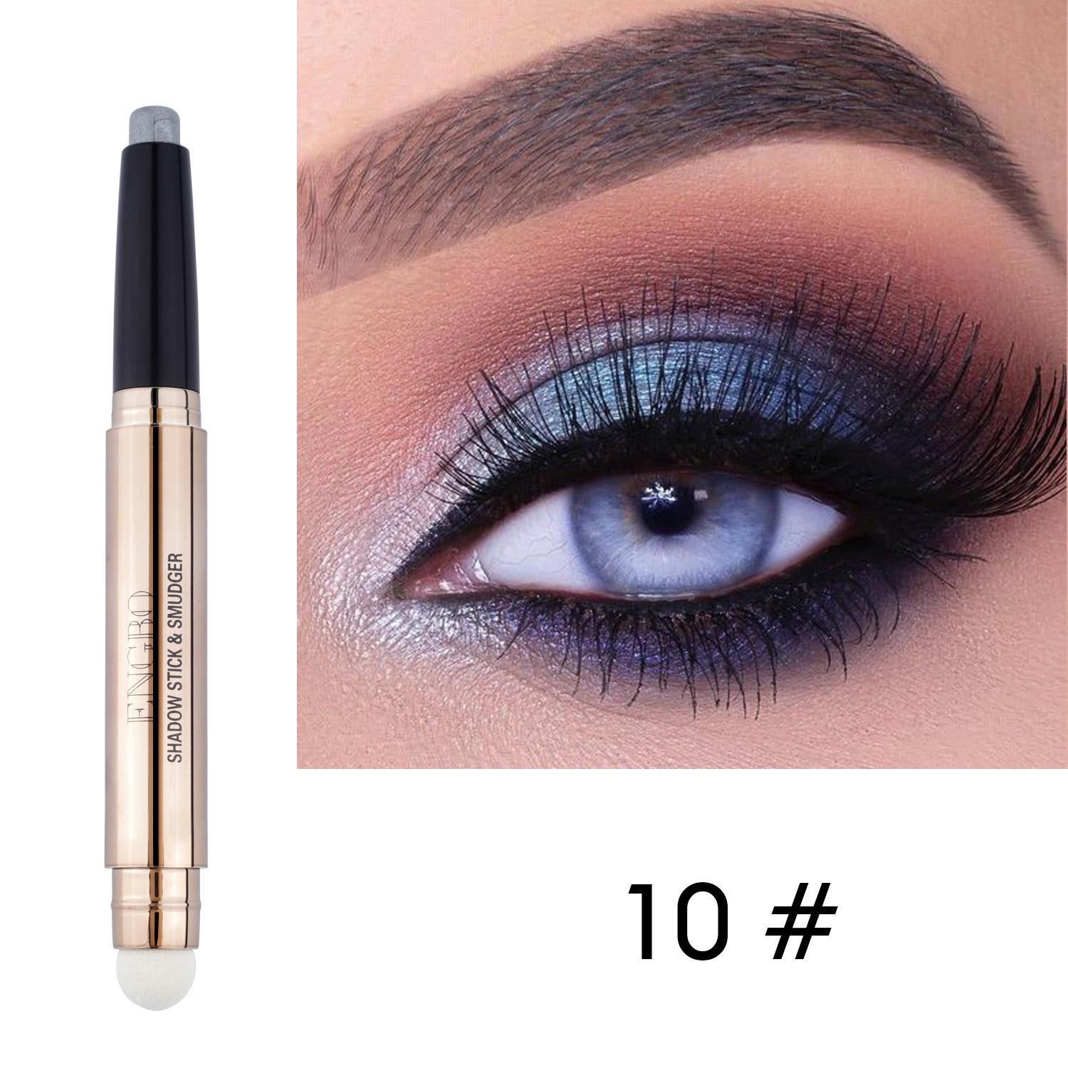 

18-цветный перламутровый карандаш для теней для век Easy To Color Eye Shadow Stick с губчатой головкой, металлический мерцающий матовый кремовый карандаш для теней для век Макияж глаз 10