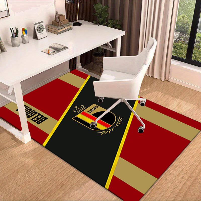Belgian Football Association Emblem Area Rug Office rug, Chair Rug, Decor Carpet Livingroom bedroom Mat, Large Size Fan gifts Christmas gifts