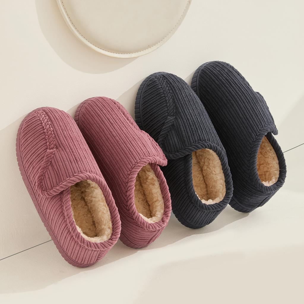 Winter Women Home Slippers Plush Warm Flat Slides Breathable Soft Non-slip Slippers Indoor Outdoor Men Casual Slippers