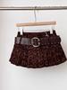 Women's High-Waist Leopard Print A-Line Mini Skirt - Retro Spicy Girl Style, Autumn/Winter, Slimming, Anti-exposure Pleats