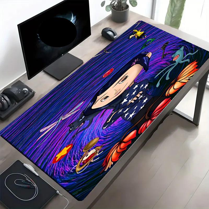 Coraline Print Mouse Pad, Anti‑Slip Desktop keyboard Mat, for PC Laptop Gaming Working Daily Use, Cool Festival Surprise Gift