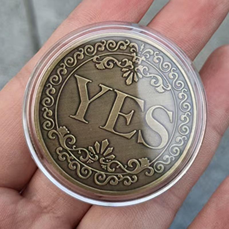 YES NO Challenge Lucky Coin Fidget Toys Anxiety ADHD Perfect for Flipping Decision Making Adults Teens Commemorative Gift