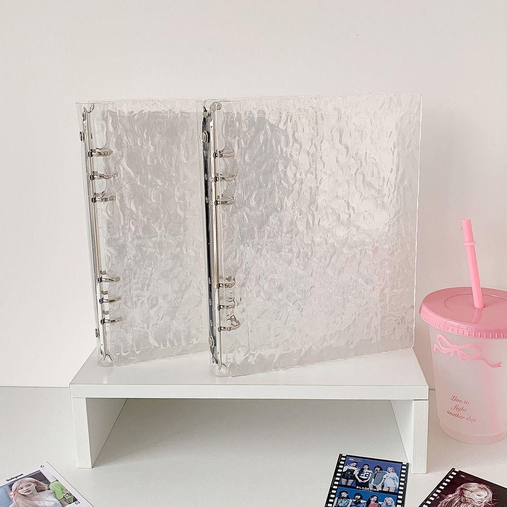 Simple A5/A8 Photocards Holder Water Ripple Transparent Idol Card Collection Binder Loose Leaf Design Photo Album