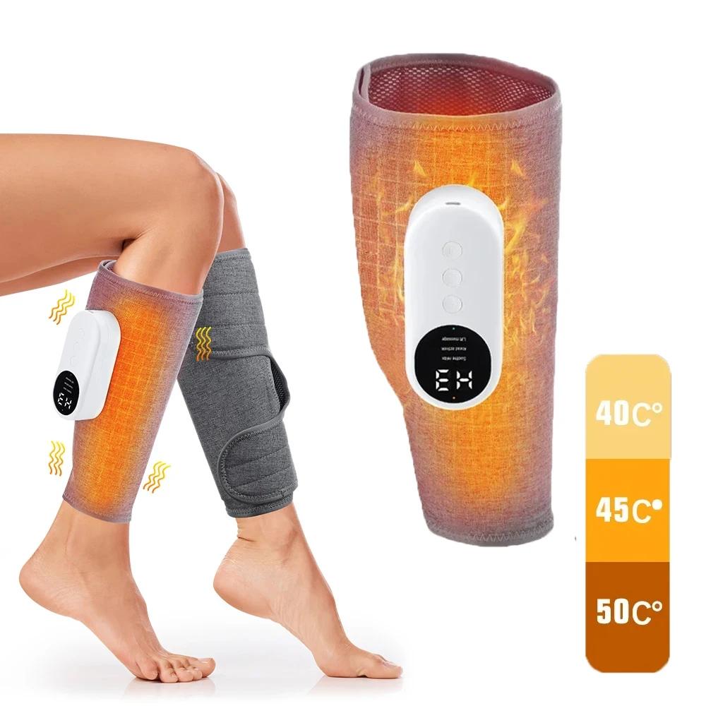 Wireless 360° Air Pressure Calf Massager 3 Level Hot Compress Airbag Compression Massage Leg Muscle Foot Relax Blood Circulation