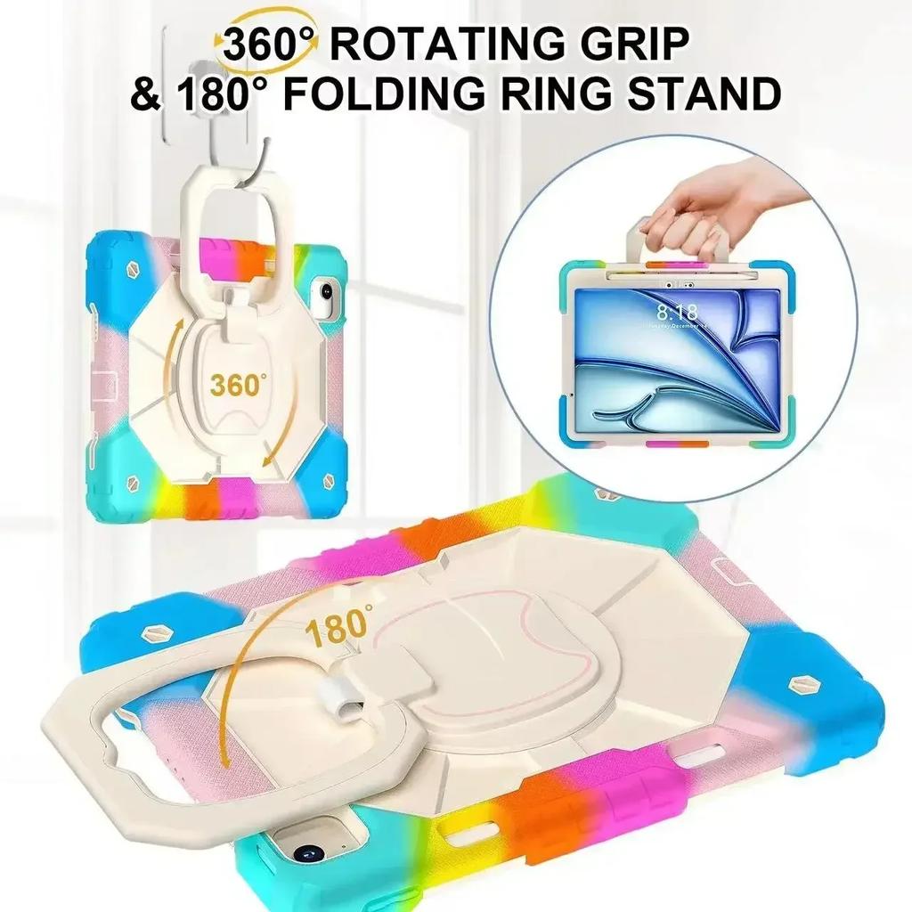 Shockproof Tablet Cover For iPad Air 11 Pro 13 M2 M3 Air 5 4 10th 10.9"11th Generation 7/ 8/ 9th 10.2 Rugged Armor Kids Case