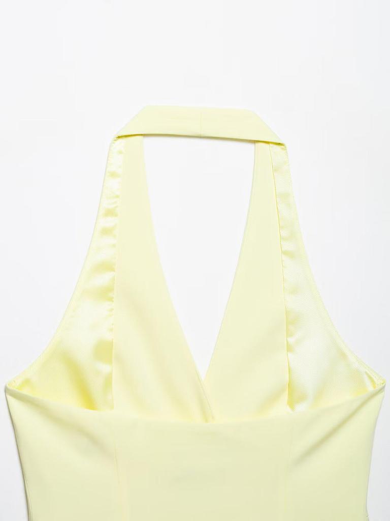 Spring 2025 European & American Women's Halter Neck Vest Top + Pants Set