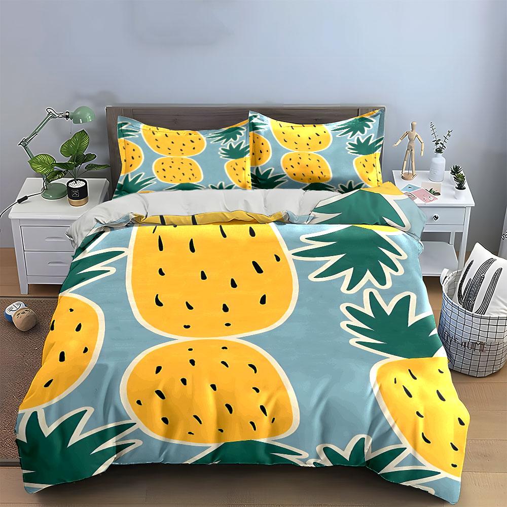 Pineapple Pattern Bedding Set Bedding Duvet Cover Set Duvet Cover Pillowcases (1 * Duvet Cover 2 * Pillowcases, without duvet insert)