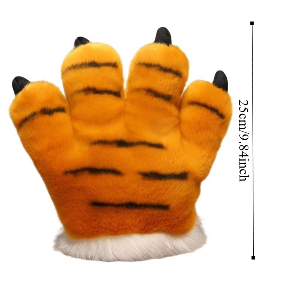 Stuffed Toys Faux Tiger Paw Gloves Furry Texture Bear Paw Plush Gloves  Anime Convention