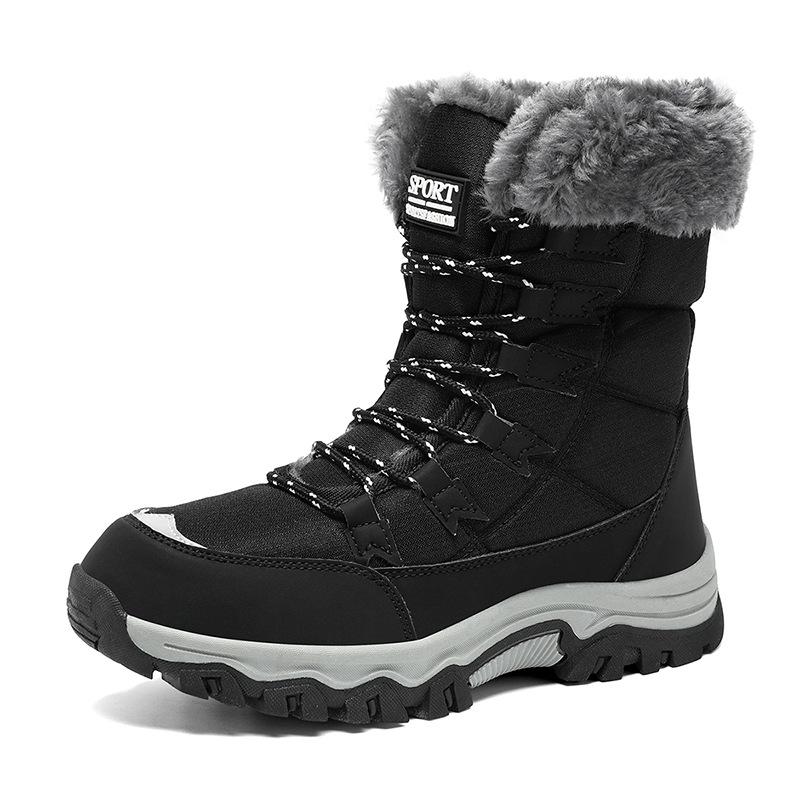 Women's Fleece-Lined High-Top Snow Boots - Warm, Thick, Plus Size Cotton Short Boots for Autumn/Winter Fashion