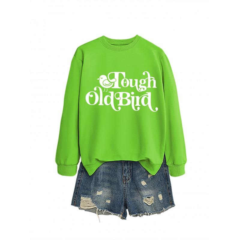 Womens Oversized Cotton Hoodie Sweatshirt With Bold Print - Casual Winter Top Daily Wear