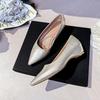 Black temperament commuter professional women's shoes pointed inner height increase women's shoes 2025 spring and autumn new French versatile flats