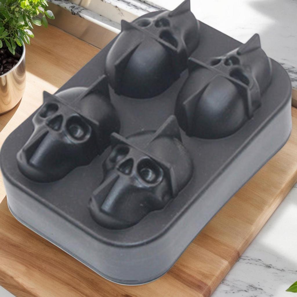 Skull Ice Tray Silicone Ice Mold For Cocktail Halloween Party Supplies Kitchen Drink Decoration For Beverage Juice Wine Water