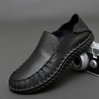 Mocassins en cuir véritable pour hommes, chaussures décontractées en cuir de vache, mocassins à ressort souples pour hommes