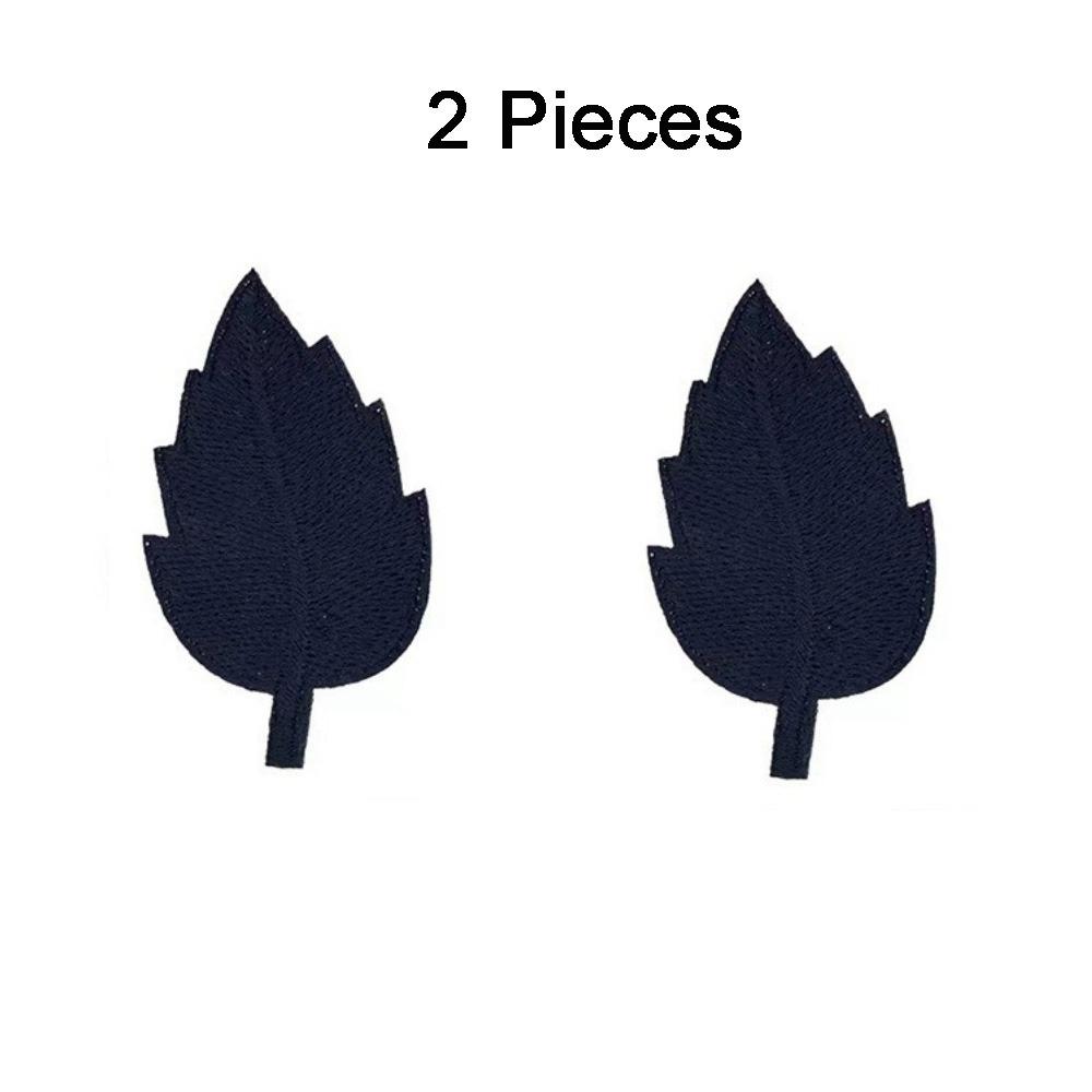 2PCS Lifelike Leaf Embroidery Parches Adhesive Pure Color Embroidery Leaf Stickers Iron On Hole Repair Green Leaves Patch