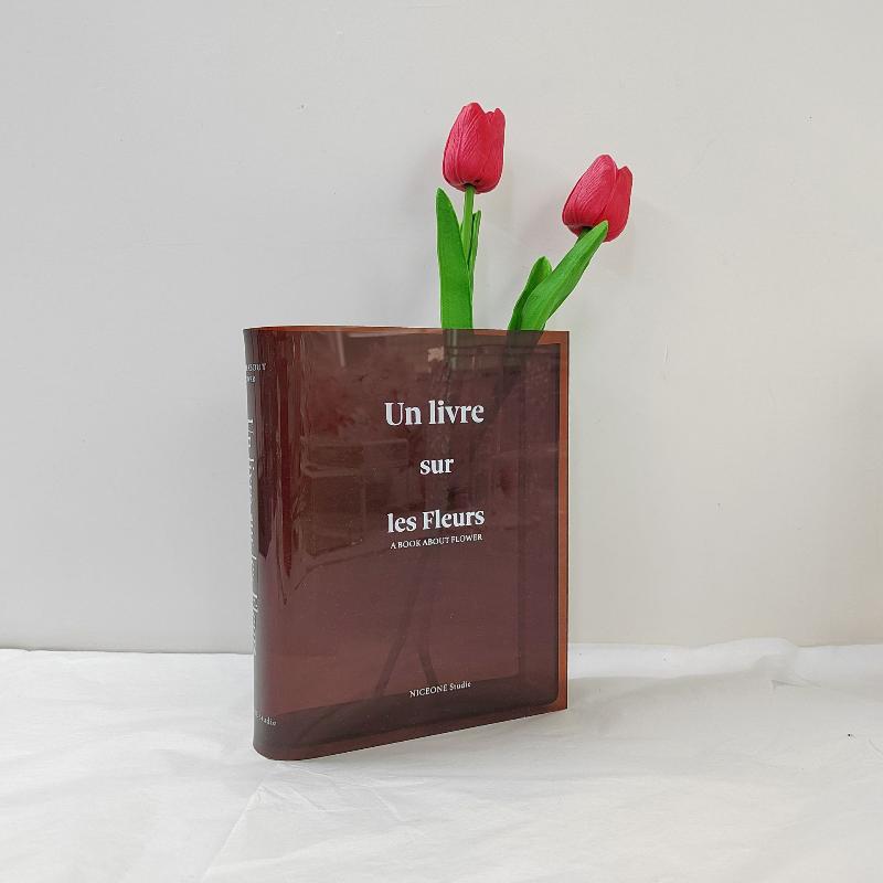 Modern Creative Flower Vase Hydroponic Container Clear Acrylic Decorative Flower Arrangement Bottle Desktop Vase Home Ornament