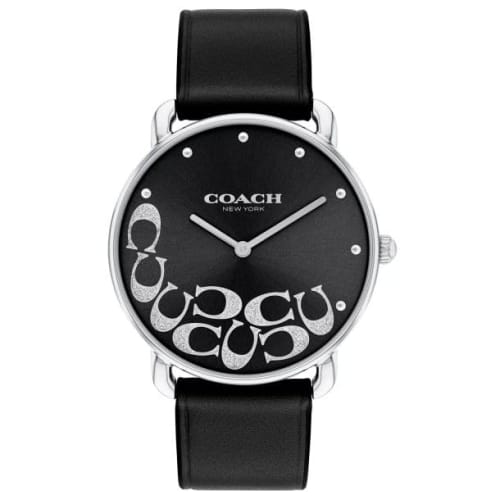 Coach ELLIOT Watch, Black Dial, Stainless Steel, Mineral Glass, Quartz Movement, 36mm, Women's, 14504336