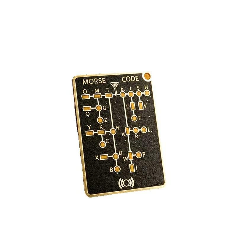 Led Morse Code Trainer Card Pocket-Sized Portable Encryption Practice Device Lightweight Morse Code Practice Trainer