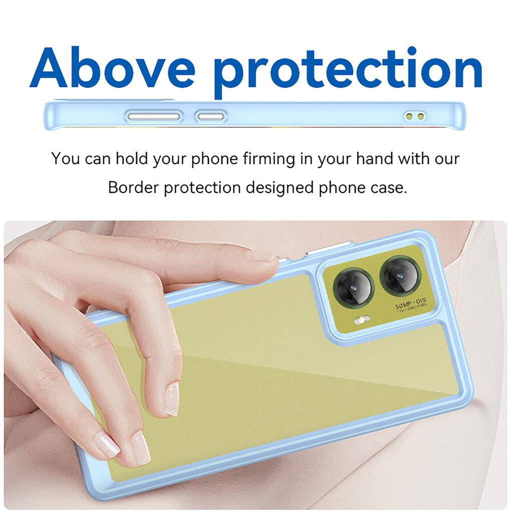 For Motorola S50 Neo 5G/Motorola Moto G85 5G Phone Case WANLONFENG XC Series TPU Acrylic Cover with Tempered Glass (Big Lens Hole)