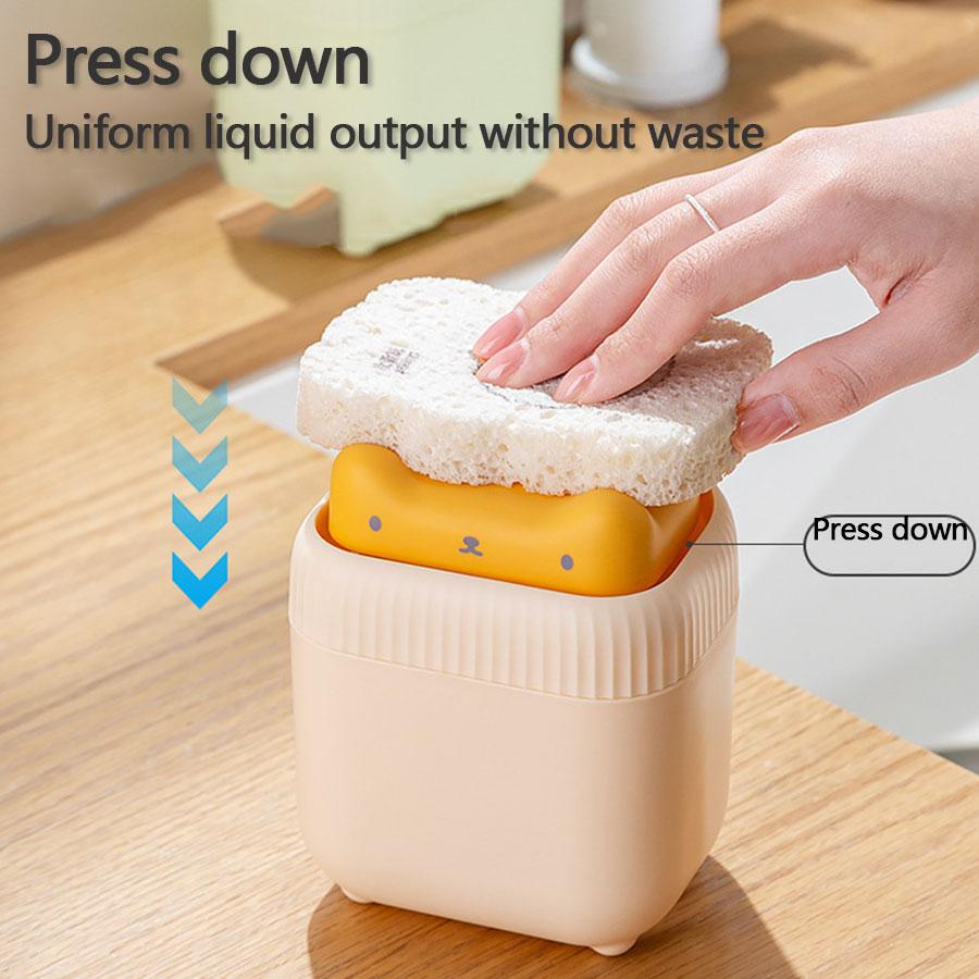 Press-Type Soap Dispenser, Kitchen Detergent Press Dispenser, Manual Dispenser, Sponge Press Soap Dispenser